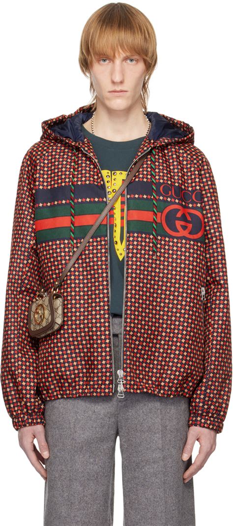 gucci red velvet jacket|men's navy gucci jacket.